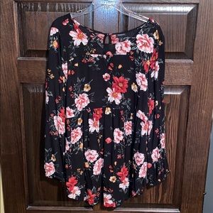Torrid Floral Print Babydoll Tunic Top